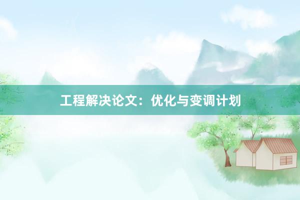 工程解决论文：优化与变调计划